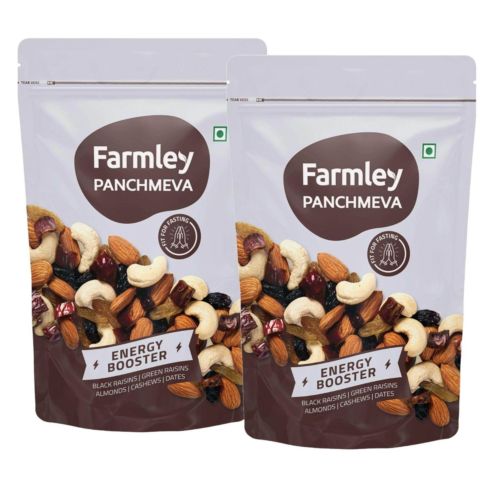 uk71hKPc8yJML-1-1.jpg Farmley Panchmeva Dry Fruits Mix, 160g, Pack of 2 I Fit for Fasting | Healthy Snacks Mixed Nuts Contain Almonds, Cashews, Dates, Black Raisin, Green Raisin - Fast UK Delivery - Image 1