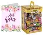 Swad Best Wishes Gift with Card (Swad Mixed Candy 125 Gift Box & 1 Greeting card) - Fast UK Delivery