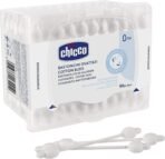 Chicco Cotton Buds with Eardrum Protection, 90 Pieces | For Baby Ear Cleaning | Made Of Paper Stem | Safe and Hygienic | Biodegredable