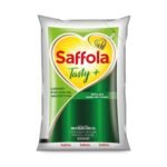 Saffola Tasty + Refined Cooking oil | Blended Rice bran & Corn oil | 50% More Oryzanol | 1 Litre pouch - Fast UK Delivery
