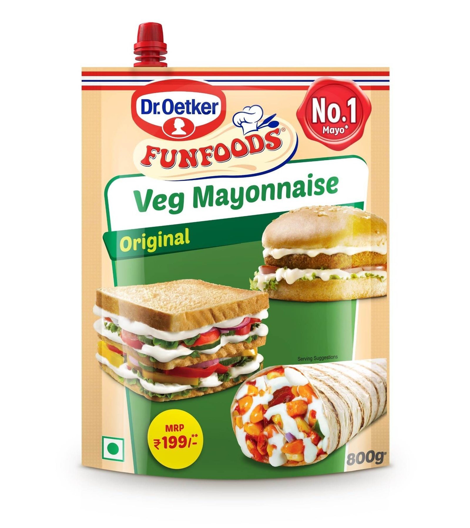 uk71iiaJ1IaPL-1-1.jpg Dr. Oetker FunFoods veg Mayonnaise Original, 100% Veg, Trans Fat Free 900g/800 gram - Fast UK Delivery - Image 1
