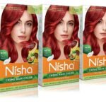 Nisha Cream Hair Color with Rich, Bright, Long Lasting Shine Hair Color (Flame Red, 100 ml Each)- Pack of 3 - Fast UK Delivery