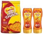 Saffola Honey Active, Made with Sundarban Forest Honey,2 x 350g & Saffola Masala Oats Karara Crunch, Classic Masala with Crunchy Bits and Millets, 500g - Fast UK Delivery