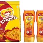 Saffola Honey Active, Made with Sundarban Forest Honey,2 x 350g & Saffola Masala Oats Karara Crunch, Classic Masala with Crunchy Bits and Millets, 500g - Fast UK Delivery