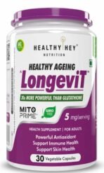 HealthyHey Nutrition LongeviT - MITOPRIME - Support Skin Health - 30 Vegetable Capsules - Fast UK Delivery