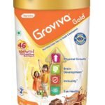 Groviva Gold Milk Protein Powder for Kids | 2-6 Years | 400g Chocolate Jar| 46 Nutrients | Growth & Digestive Nutrients | Supports Physical Growth, Brain Development, Immunity & Eye Health - Fast UK Delivery