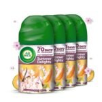 Air Wick 250 ml x 4 (Buy 3 Get 1 Free) - Vanilla & Muskmelon (Summer Delights), Freshmatic Automatic Air Freshener Refill | 2600 Sprays Guaranteed | Automatic Freshener, Bathroom Freshener, Room Spray - Fast UK Delivery