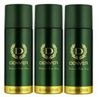 Denver Hamilton Deo Body Spray (Green, body spray) - Pack of 3 - Fast UK Delivery