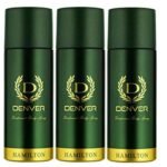 Denver Hamilton Deo Body Spray (Green, body spray) - Pack of 3 - Fast UK Delivery