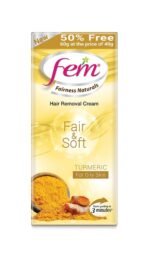 Fem Fairness Naturals Hair Removal Cream Fair and Soft for Oily Skin, 40g (50% Extra), (Pack of 4) - Fast UK Delivery