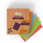 Koparo Natural Cellulose Based Sponge Wipe - Pack of 5 | 100% Bio-degradable, Durable & Lint-Free, Reusable and Washable | Kitchen/Microwave/Referigerator/and Home Cleaning | 13X Absorption | XL Size - Fast UK Delivery