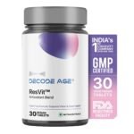 Decode Age ResVit Blend of Trans Resveratrol|Reduces Obesity,Blood Pressure,Heart Rate & Ageing|Improve Breathing flow & Memory (30 Veg Tablets), 100 grams - Fast UK Delivery
