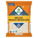 24 Mantra Organic Unpolished Basmati Rice Premium Brown/Basmati Brown Chawal - 1 Kg | Pack of 1 | 100% Organic | Chemical Free & Pesticides Free - Fast UK Delivery
