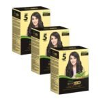 Nisha 5 Minutes Quick Hair Colour For Women & Men | Henna Based Hair Color | 100% Gray Coverage With No Ammonia- Black (Pack Of 3) - Fast UK Delivery