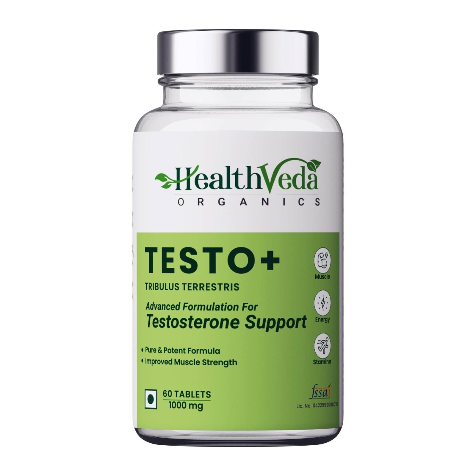 uk71nayBGJYL-1.jpg HEALTH VEDA ORGANICS PRIVATE LIMITED Plant Based Test +|1000 Mg,With Ashwag&ha,Tribulus Terrestris,Ginkgo Biloba & Safed Musli - 60 Veg Tablets, 0.65 grams - Fast UK Delivery - Image 1