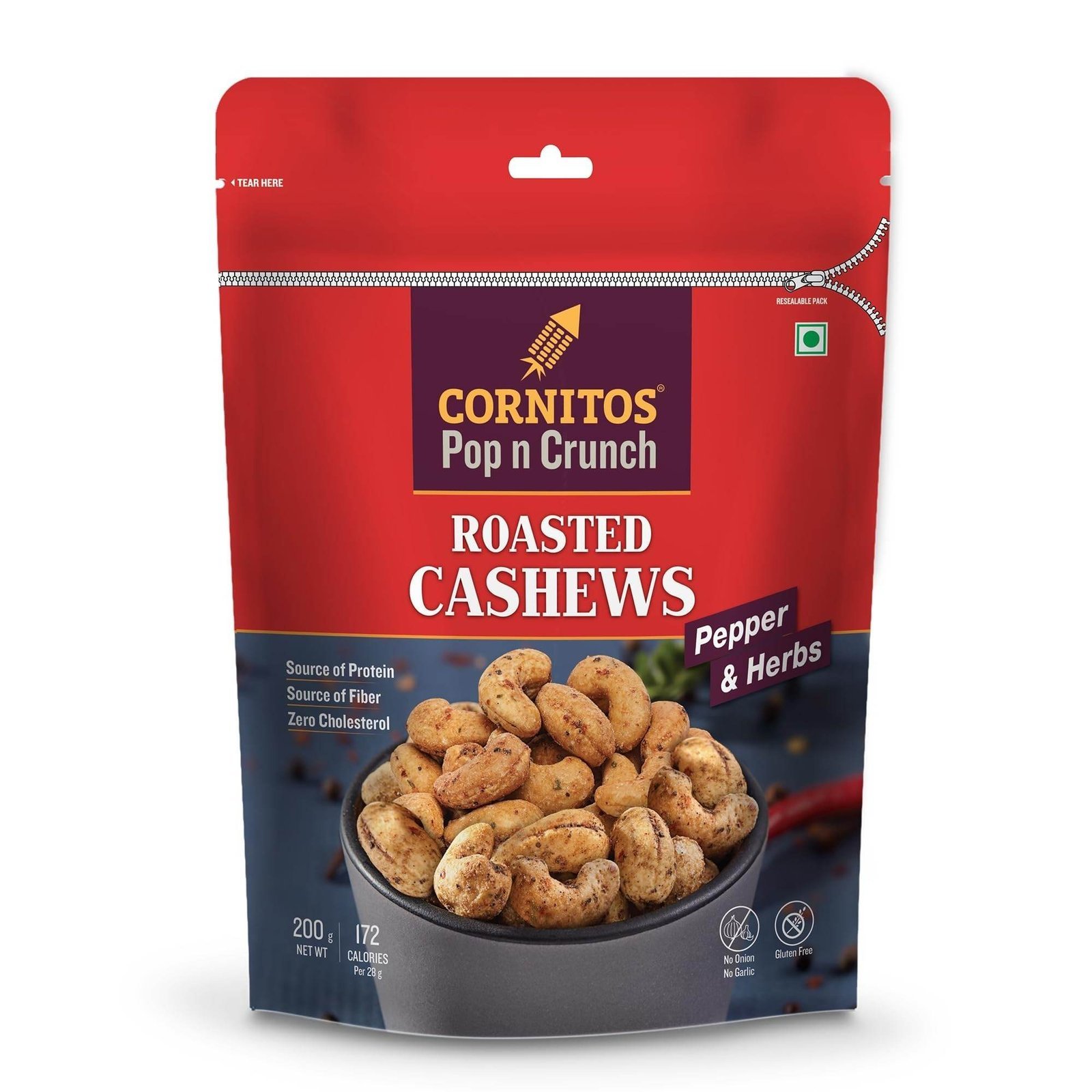 uk71noN8ix9dL-1-1.jpg Cornitos Roasted Cashew, Crack Pepper, 200g - Fast UK Delivery - Image 1