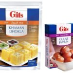 Gits Instant Khaman Dhokla Snack Mix, 1kg & Gits Instant Gulab Jamun Dessert Mix, 500g - Fast UK Delivery