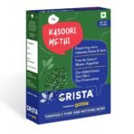 CRISTA Kasoori Methi Leaves | Dried Fenugreek Leaves with Zero added Colours, Fillers, Additives & Preservatives | Farm Fresh, Dried & Aromatic | 25 gms