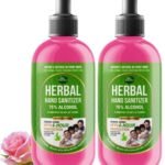 Parle Ropvatika 1 Liter Rose Herbal Hand Sanitizer, 4-Hour Protection, Natural Ingredients (Rose 500ml x 2 (1 Liter)) - Fast UK Delivery