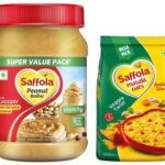 Saffola Peanut Butter Crunchy| High Protein Peanut Butter | Only Jaggery, No Refined Sugar, 900g & Saffola Masala Oats | Tasty Evening Snack| Healthy Snack| Veggie Twist| 500g - Fast UK Delivery