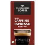 COLOMBIAN BREW COFFEE Colombian Brew High Caffeine Espresso Instant Coffee Powder, Strong, 50g - Fast UK Delivery