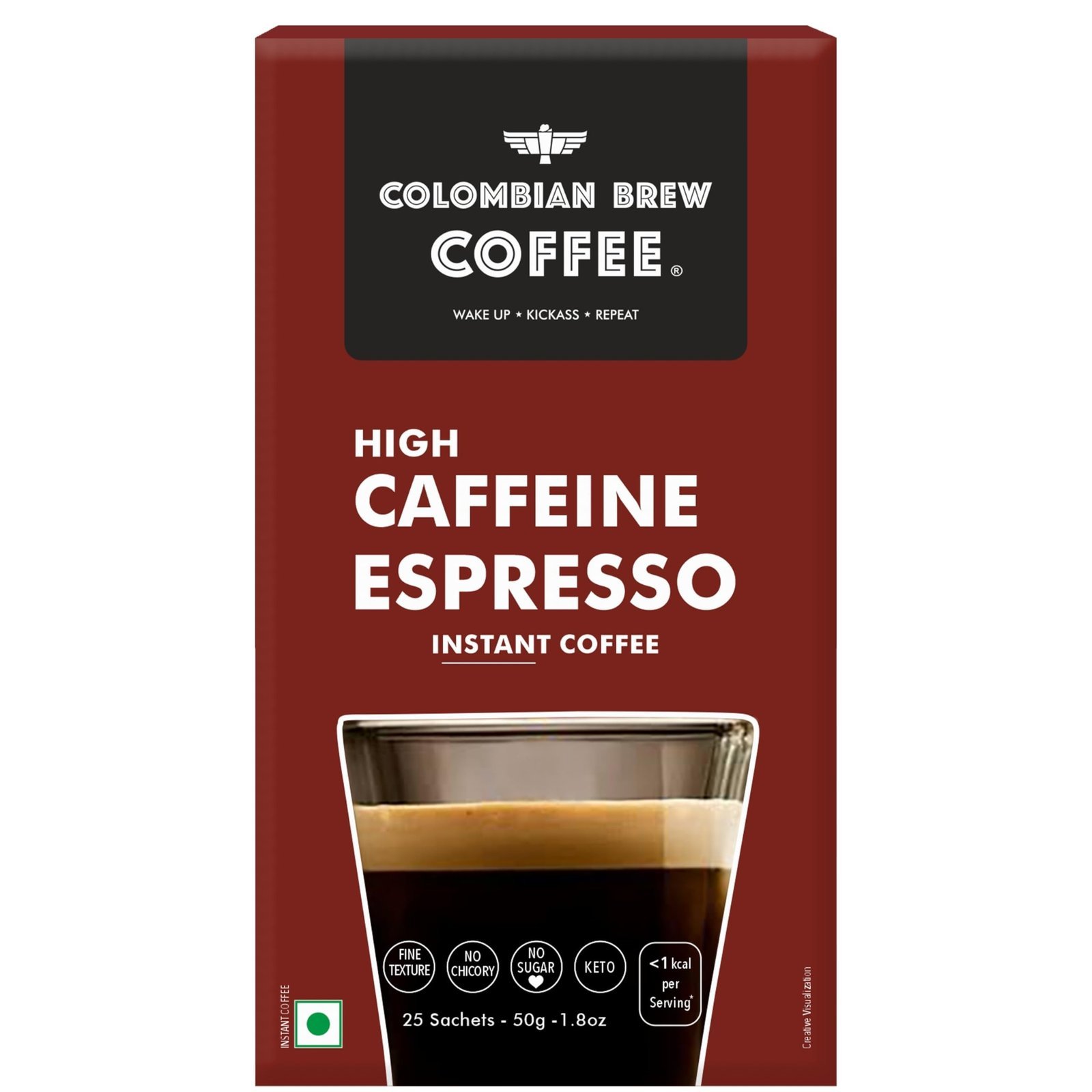 uk71ohwUicVSL-1-1.jpg COLOMBIAN BREW COFFEE Colombian Brew High Caffeine Espresso Instant Coffee Powder, Strong, 50g - Fast UK Delivery - Image 1