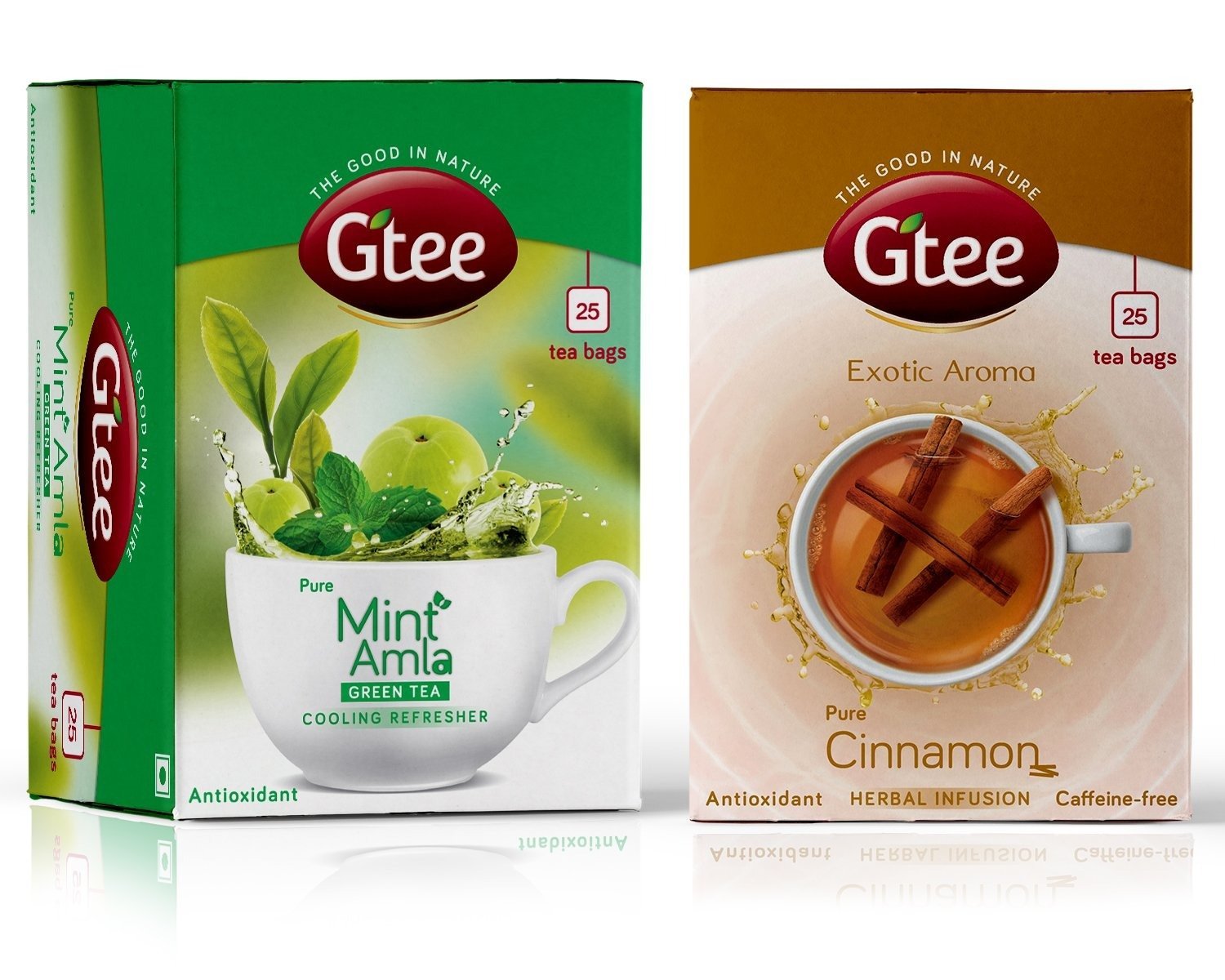 uk71oyT1O1TtL-1.jpg GTEE Green Tea Bags - Mint & Cinnamon Tea Bags, 25 Tea Bags (Pack of 2) - Fast UK Delivery - Image 1