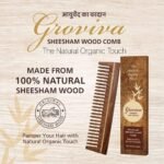 Groviva Sheesham Wood Comb 14 FC | For Hair Growth | Hair Straightening | Frizz Control | Comb for Men & Women | Oil Treated | Wide Tooth (One Size, 3) - Fast UK Delivery