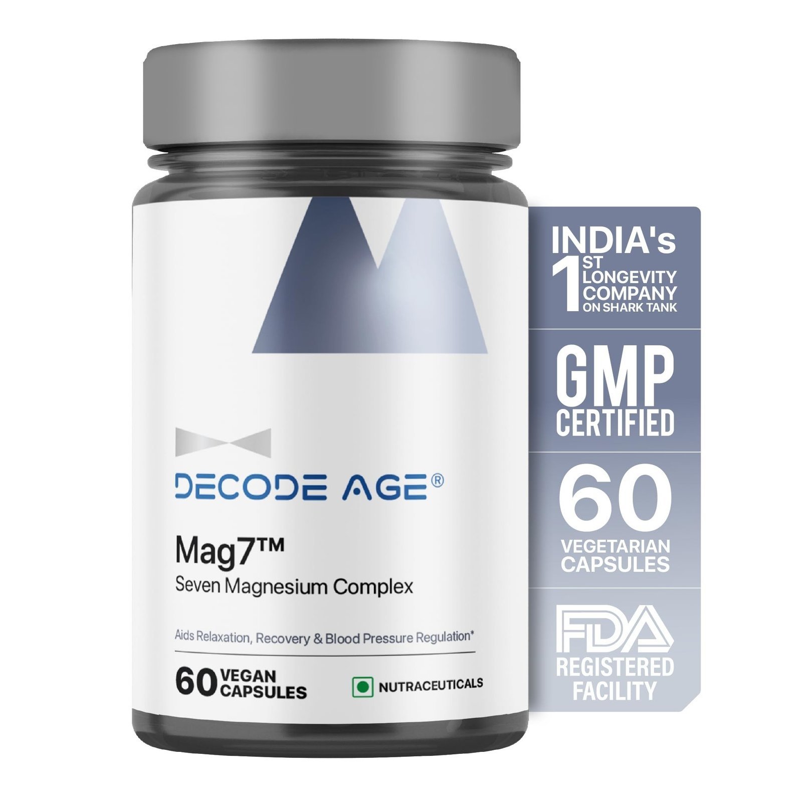 uk71pO4o6r4L-1.jpg Decode Age Mag7| Magnesium Supplement Complex with BisGlycinate, Citrate, Malate, Oxide, and others| 99% Pure| Strong Bones, Muscle Recovery, Better Mood and Sleep| 60 Capsule - Fast UK Delivery - Image 1