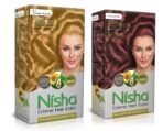 Nisha Cream Hair Color Rich Bright Long Lasting Hair Colouring For Ultra Soft Deep Shine 100% Grey Coverage Conditioning With Natural Herbs Golden Blonde and Cherry Red (Pack of 2) - Fast UK Delivery