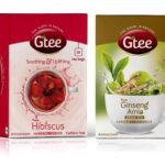 GTEE Green Tea Bags - Ginseng & Hibiscus Tea Bags, 25 Tea bags (Pack of 2) - Fast UK Delivery