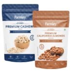 Farmley Dry Fruits Combo Almond & Cashew I 1Kg I Dry Fruits Combo Pack I Almond & Cashew I 500 gram each I Mixed Nuts I Diwali Gifts - Fast UK Delivery