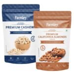 Farmley Dry Fruits Combo Almond & Cashew I 1Kg I Dry Fruits Combo Pack I Almond & Cashew I 500 gram each I Mixed Nuts I Diwali Gifts - Fast UK Delivery
