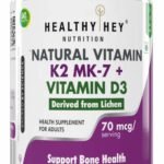HealthyHey Nutrition Natural Vitamin K2 + Natural D3 - Non-GMO | Non-Synthetic 120 Veg. Capsules - Fast UK Delivery