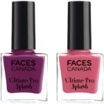 FACESCANADA Ultime Pro Splash Glossy Finish Nail Enamel-Mulberry 134 (8Ml) & Ultime Pro Splash Glossy Nail Enamel-Crimson 106 (8Ml) - Fast UK Delivery