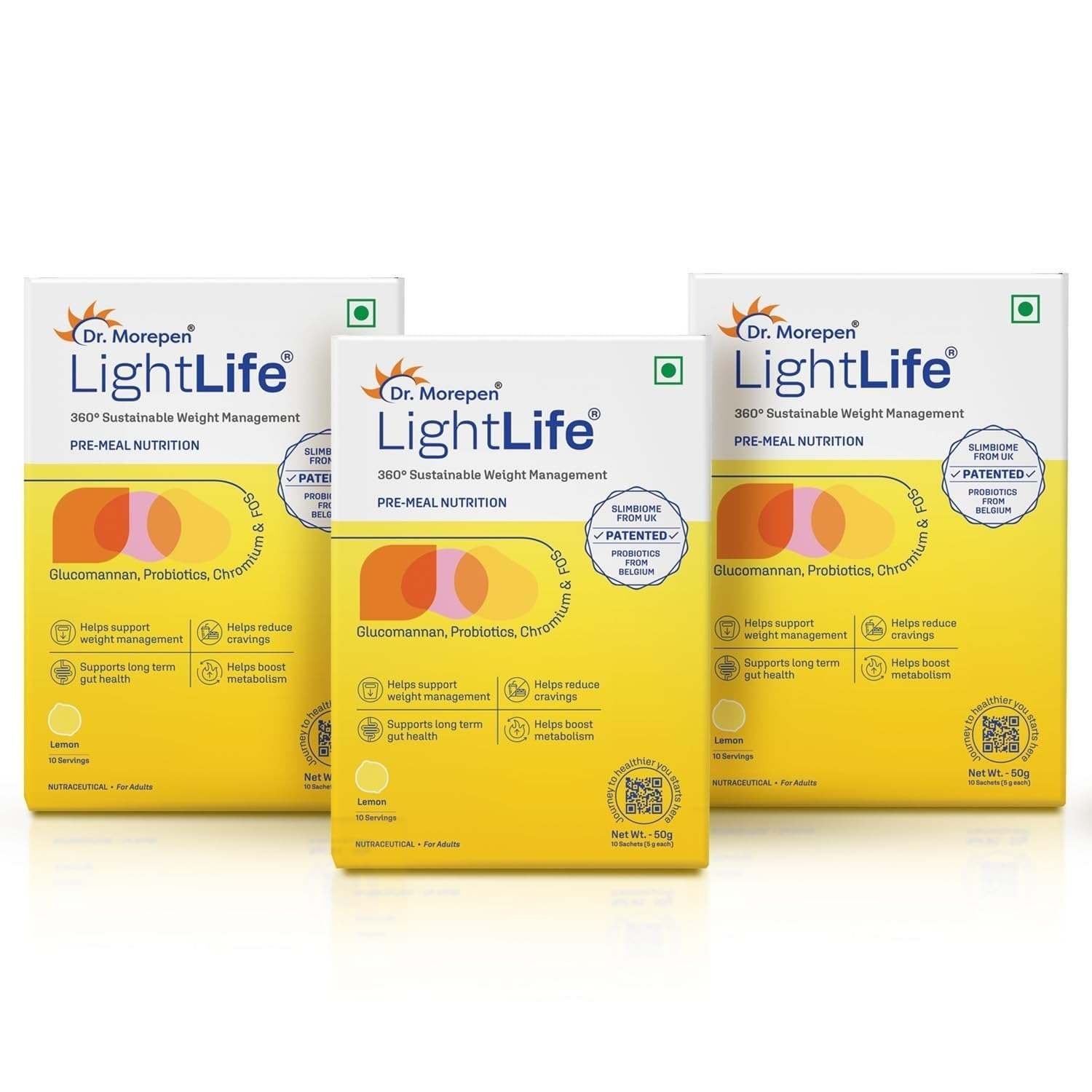 uk71rUjnjWL-1.jpg Dr. Morepen LightLife Pre-Meal Nutrition Mix | Controls Appetite & Reduces Cravings |For Men & Women | 30 Sachets | Lemon Flavors - Fast UK Delivery - Image 1