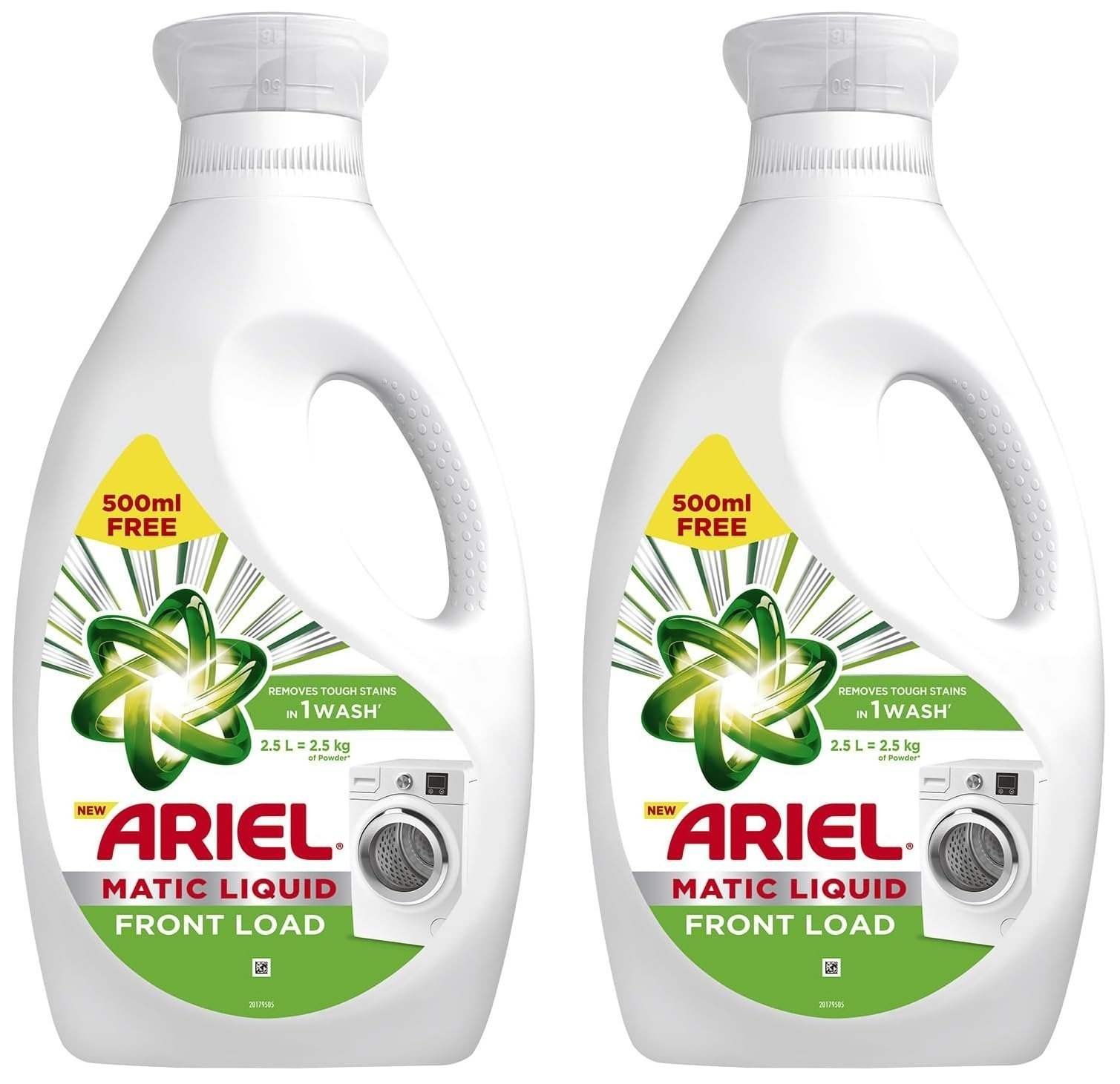 uk71rbUhgYJPL-1-1.jpg Ariel Matic Liquid Detergent Front Load 2 Ltr + 500ml Free (Pack of 2) - Fast UK Delivery - Image 1