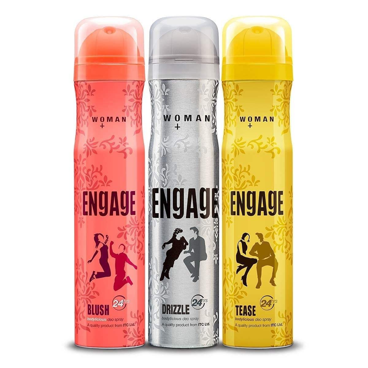uk71rkG4EITlL-1-1.jpg Engage Drizzle,Tease,Blush Deodorant Women, Floral and Lavender, Skin Friendly, 150ml Body Spray 3Pcs - Fast UK Delivery - Image 1