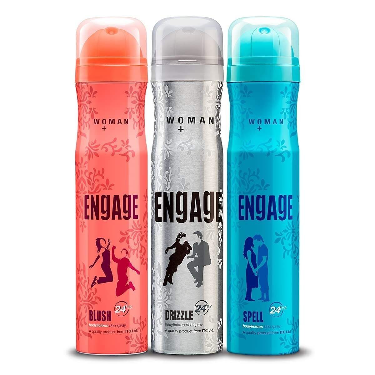 uk71sLIbQdhUS-1-1.jpg Engage Combo Pack Deo Spray for Women (Blush, Drizzle and Spell), Skin Friendly, (Pack of 3; 150ml Each), 450ml - Fast UK Delivery - Image 1