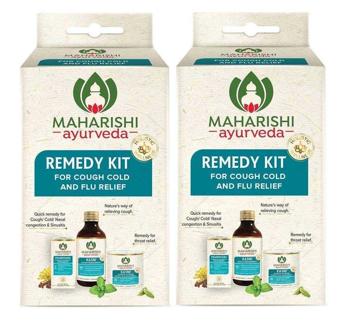 uk71sewDSRd8L-1-1.jpg Maharishi Ayurveda Ayurvedic Remedy Kit with Tulsi, Cinnamon, Pippali, Ginger, Cinnamon Oil, Ginger, Black pepper, and More,Kasni: 50 ml,Prandhara: 3ml,Kanth Sudha: 30 pastilles (Pack of 2) - Fast UK Delivery - Image 1