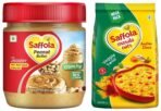 Saffola Masala Oats | Tasty Evening Snack| Healthy Snack| Veggie Twist| 500g & Saffola Peanut Butter Crunchy, 350 gm | High Protein Peanut Butter | Only Jaggery, No Refined Sugar - Fast UK Delivery