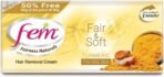 Fem Fairness Naturals Hair Removal Cream Fair and Soft for Dry Skin(Sandal) - 40 g (50% Extra) (Pack of 4) - Fast UK Delivery
