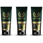 DENVER Deep Cleanse With Activated Charcoal & Mint Face Wash (50GM Each) - Pack of 3 | Deep Pore Cleaning Charcoal Face Wash for Men | Fights Acne and Pollution | All Skin Type - Fast UK Delivery