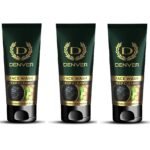 DENVER Deep Cleanse With Activated Charcoal & Mint Face Wash (50GM Each) - Pack of 3 | Deep Pore Cleaning Charcoal Face Wash for Men | Fights Acne and Pollution | All Skin Type - Fast UK Delivery