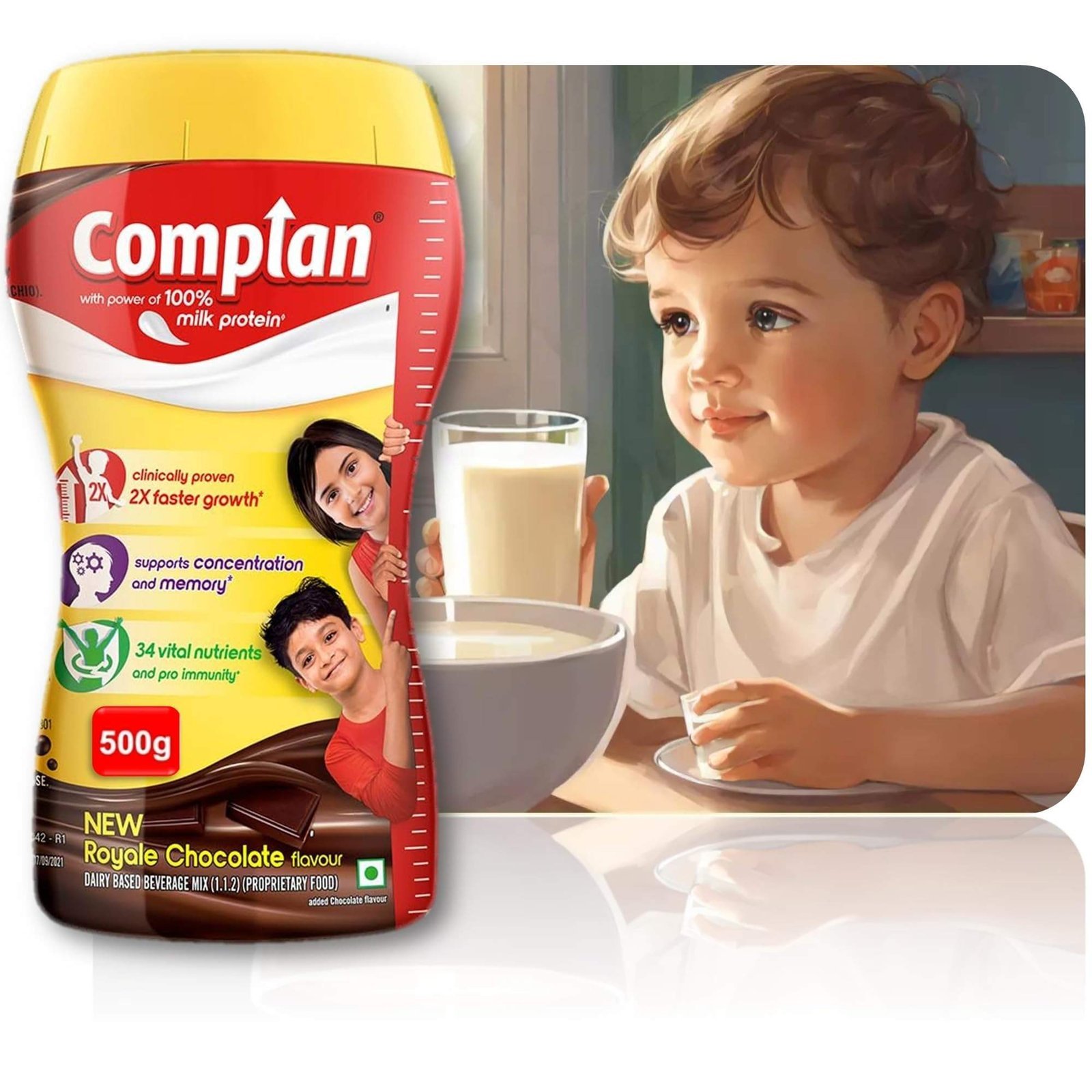 uk71teojRM9fL-1.jpg Complan Royale Chocolate Meal Replacement for Kids (500g): Protein Drink for Children with Essential Nutrients - Fast UK Delivery - Image 1