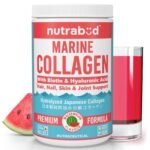 Nutrabud Japanese Marine Collagen Powder Supplement for Women,Men|No Added Sugar|Supports Skin Radiance,Healthy Hair,Nails & Joints|Hydrolyzed Collagen Peptides (Watermelon,200 grams) - Fast UK Delivery