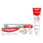 Colgate Total 150 Grams Advanced Health Antibacterial Toothpaste With 12-Hour Anti-Germ Protection, Whole Mouth Health, World'S No.1* Germ-Fighting (Combo Pack Offer, With A Premium Soft Toothbrush) - Fast UK Delivery