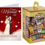 Swad Gift for marriage Happy Married Life with with Card (Swad Mixed Candy 125 Gift Box & 1 Greeting card) - Fast UK Delivery