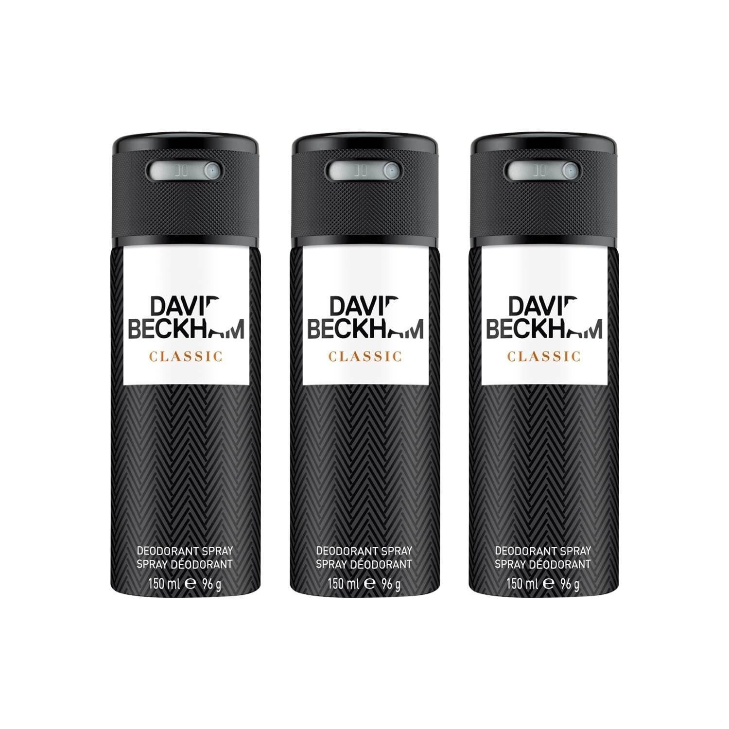 uk71ufUkEhO2L-1-1.jpg David Beckham Classic Deodorant Spray 150ml (Pack of 3) - Fast UK Delivery - Image 1