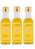 Praakritik Organic Extra Virgin Sesame Oil, Organic & Natural Oil, Daily Use Sesame Oil, Pack of 3, 100Ml Each - Fast UK Delivery